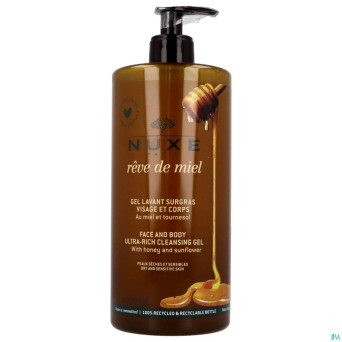 Nuxe reve de miel gel nettoyant surgras 750ml