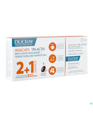 Ducray anacaps tri-activ caps 3x30    2+1 gratuit