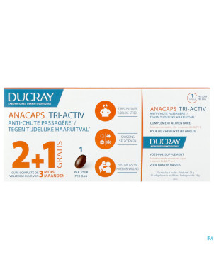 Ducray anacaps tri-activ caps 3x30    2+1 gratuit