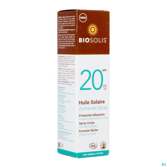 Biosolis spray huile solaire ip20    100ml nf