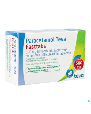 Paracetamol teva fasttabs comp pell  30 x 500mg