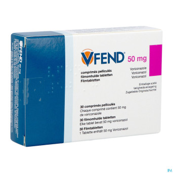 Vfend pi pharma 50mg  comp pell  30