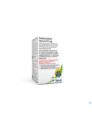 Trabectedine teva 0,25mg pdr sol perf fl inj 1