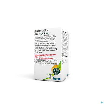 Trabectedine teva 0,25mg pdr sol perf fl inj 1