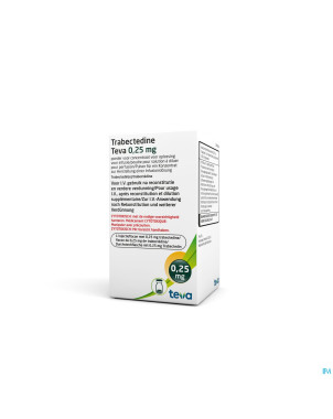 Trabectedine teva 0,25mg pdr sol perf fl inj 1