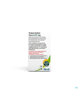 Trabectedine teva 0,25mg pdr sol perf fl inj 1