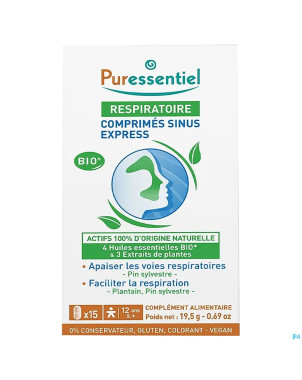 Puressentiel respiratoire sinus express comp 15