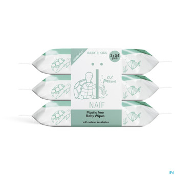 Naif baby&kids plastic free wipes    3x54