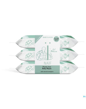 Naif baby&kids plastic free wipes    3x54