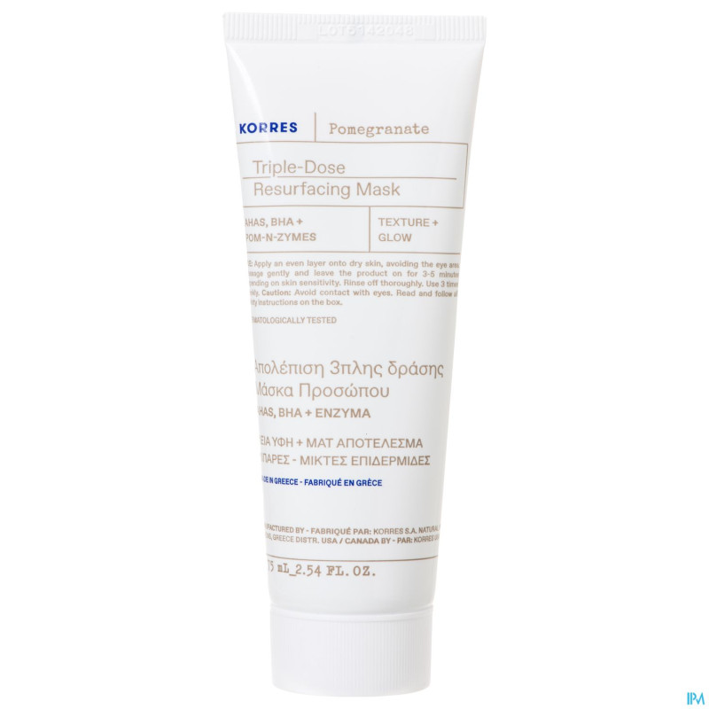 Korres kf grenade masque resurfacant aha 75ml