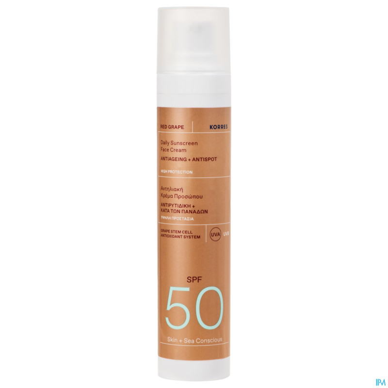 Korres ks solaire raisin r.ip50 cr vis. a/tach50ml