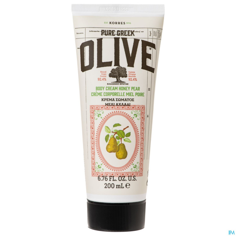 Korres kb lait corporel olive & poire miel   200ml