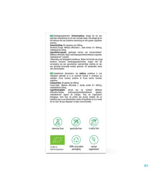 Purasana vegan melisse 300mg bio    v-caps 60