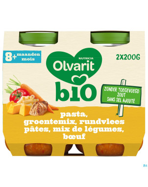 Olvarit bio pates mix legumes boeuf    2x200g