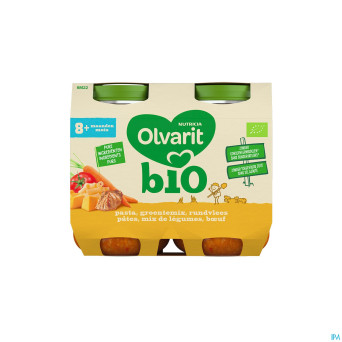Olvarit bio pates mix legumes boeuf    2x200g