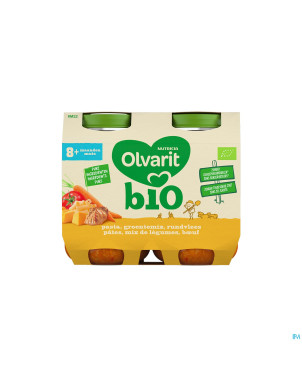 Olvarit bio pates mix legumes boeuf    2x200g