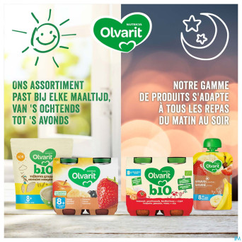 Olvarit bio poivr.rouge tomate veau lentil. 2x250g