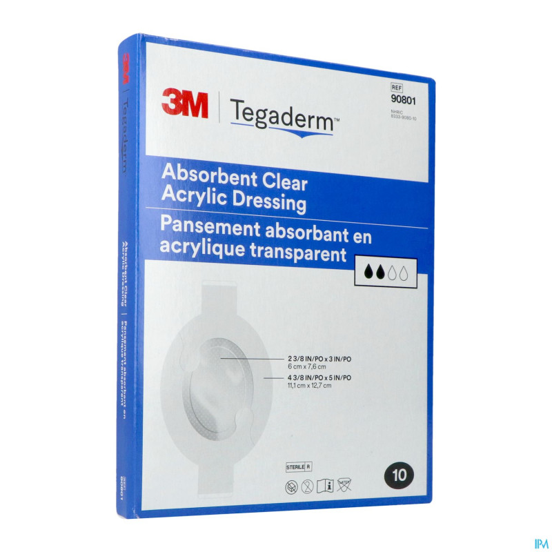 Tegaderm 3m absorb.transp ster 11,1x12,7cm 5 90801