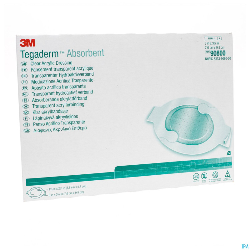 Tegaderm 3m absorb.transp oval 7,6x9,5cm 10 90800