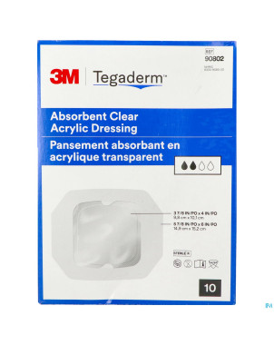 Tegaderm 3m absorb.transp ster 14,9x15,2cm10 90802