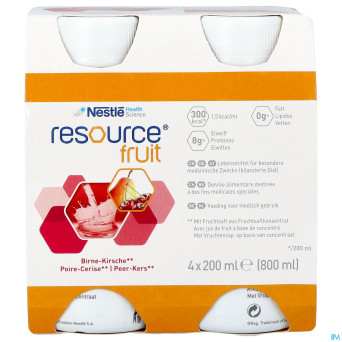 Resource fruit poire cerise    4x200ml 12415255