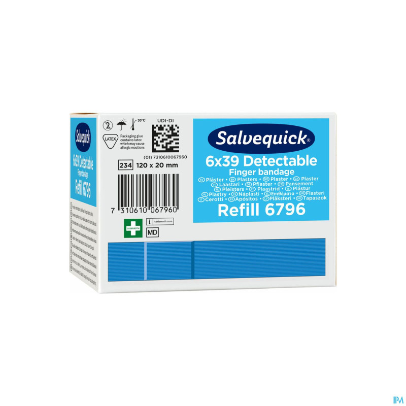 Salvequick pansement extra langue bleu    6796