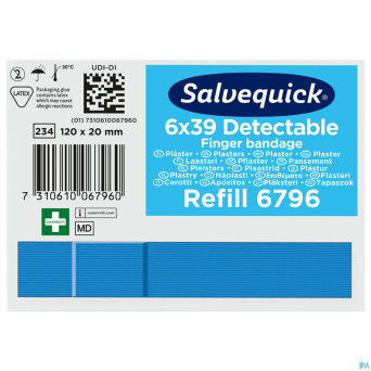 Salvequick pansement extra langue bleu    6796
