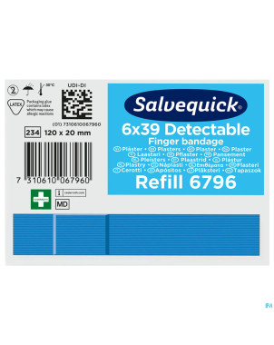 Salvequick pansement extra langue bleu    6796