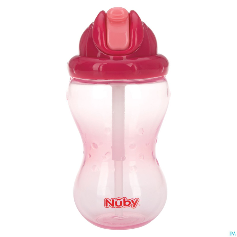 Nuby flip it gobelet a/goutterose 12m+ 360ml