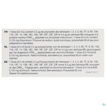 Prevenar 20 susp inj ser prer. 0,5ml