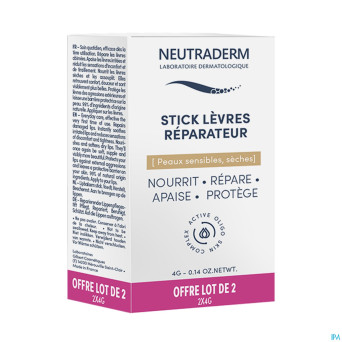 Neutraderm lot 2 sticks levres reparateurs    2x4g