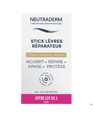 Neutraderm lot 2 sticks levres reparateurs    2x4g