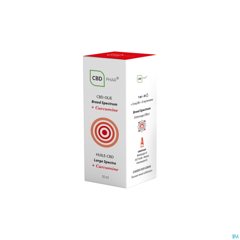 Cbd huile large spectre + curcumine 30ml  cbd-phar