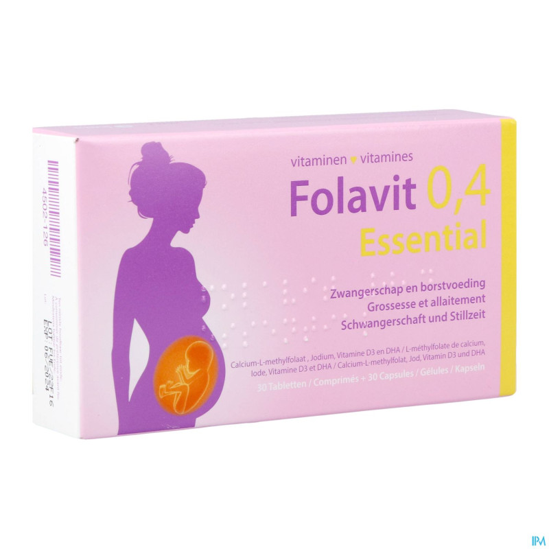 Folavit 0,4mg essential    comp 30 + caps 30 nf