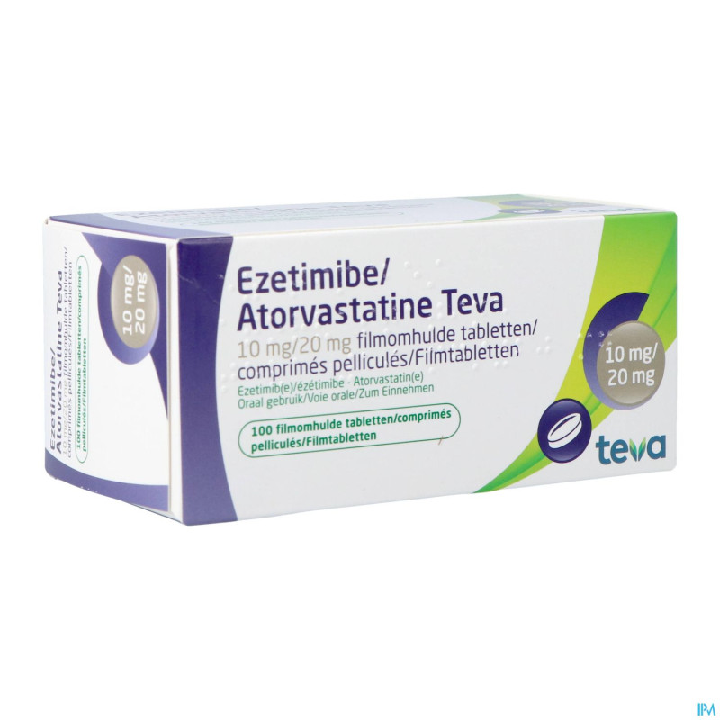 Ezetimibe atorvastatine teva 10/20mg comp pell 100