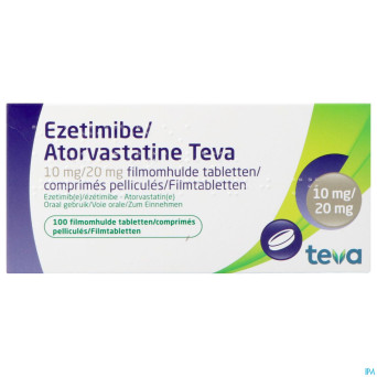 Ezetimibe atorvastatine teva 10/20mg comp pell 100