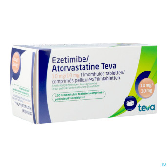 Ezetimibe atorvastatine teva 10/10mg comp pell 100