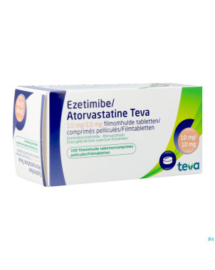 Ezetimibe atorvastatine teva 10/10mg comp pell 100