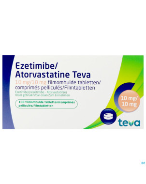 Ezetimibe atorvastatine teva 10/10mg comp pell 100
