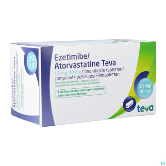 Ezetimibe atorvastatine teva 10/40mg comp pell 100