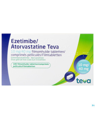 Ezetimibe atorvastatine teva 10/40mg comp pell 100