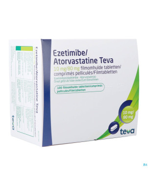 Ezetimibe atorvastatine teva 10/80mg comp pell 100