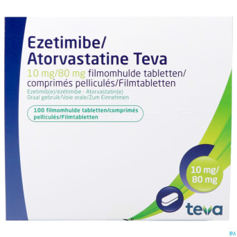 Ezetimibe atorvastatine teva 10/80mg comp pell 100