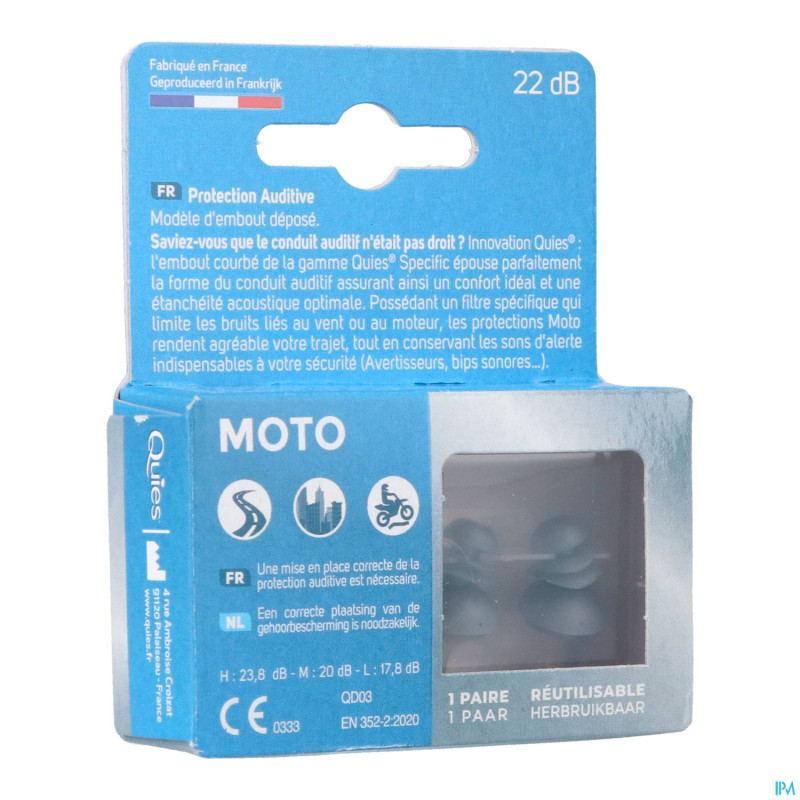 Quies protection auditive specific moto