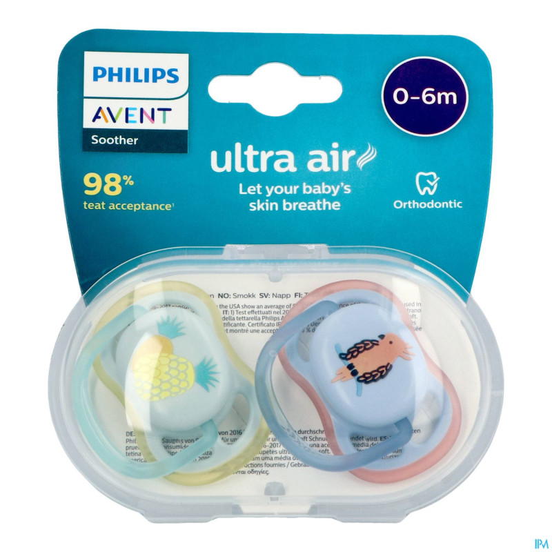 Philips avent sucette +0m air ananas