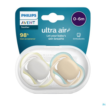 Philips avent sucette +0m air vert gris