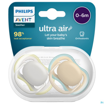 Philips avent sucette +0m air vert gris