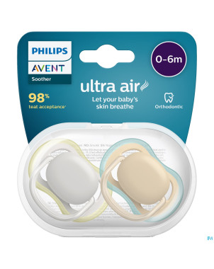 Philips avent sucette +0m air vert gris