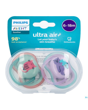 Philips avent sucette +6m air mix animaux