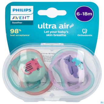 Philips avent sucette +6m air mix animaux
